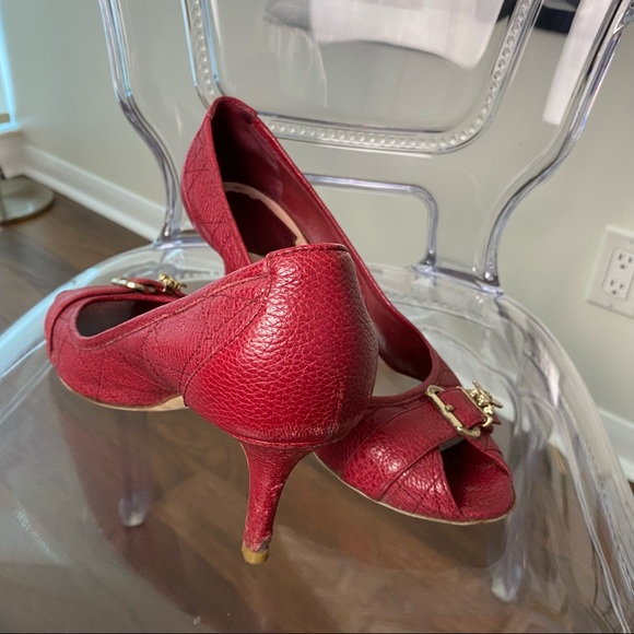 Dior raspberry coloured peel toes - Picture 4 of 5